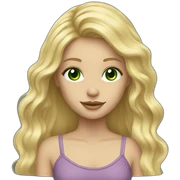 Blonde Long hair girl green eyes sticker