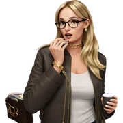 blonde girl with stylish accessories sticker