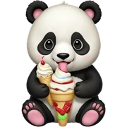 Panda eating ice cream sticker