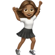 Girl with brown hair dancing sticker