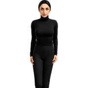 girl in black turtleneck outfit sticker