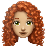 girl green eyes curly red hair sticker