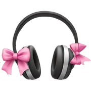 Headphones with pink bow sticker