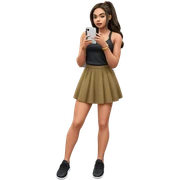 girl by window with phone sticker