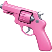 Hand holding a pink gun sticker