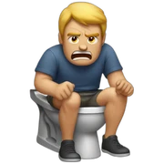 angry man on the toilet  sticker