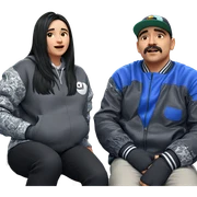 girl and boy sitting together sticker