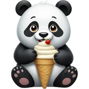 Panda eating ice cream sticker