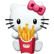 hello kitty eating fries sticker