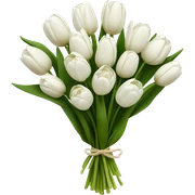 white tulip bouquet  sticker