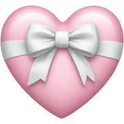 Pastel pink heart with white bow sticker