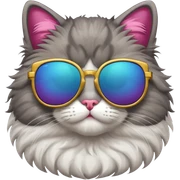Cat with sunglasses sticker