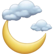 Crescent in a cloud sticker