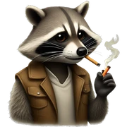 raccoon smoking a cigarette  sticker