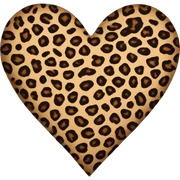leopard print heart sticker