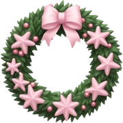 pale pink christmas wreath  sticker
