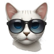 Cat with sunglasses sticker
