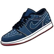 WRMK SASHIKO DENIM jordan 1 low sticker