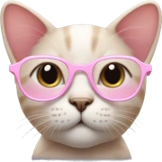 Cute cat with baby pink glasses sticker