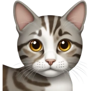 gray white and brown tabby cat sticker