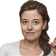 happy girl with brown hair sticker