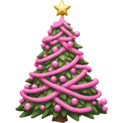 Pink Christmas tree sticker