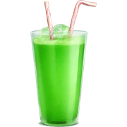 Green drink with candy sticker