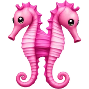 two pink seahorses sticker