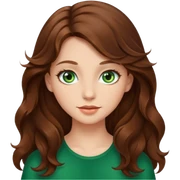 Beautiful girl,wavy hair，long hair,green eyes  sticker