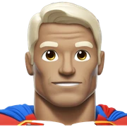 White bodybuilder Superman sticker