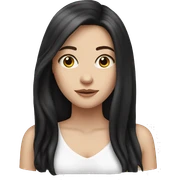 White girl with long black hair sticker