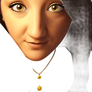 smiling girl with jewelry sticker