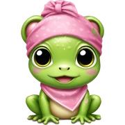 Cute baby frog with a pink bandana and headband sticker