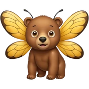 bear with bee wing sticker