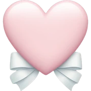 Pastel pink heart with white bow sticker