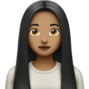 Girl with long black straight hair sticker