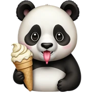 Panda eating ice cream sticker
