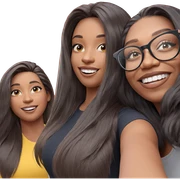 three girls smiling selfie sticker