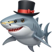 Shark with a top hat sticker