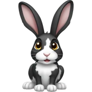 black and white spotted rabbit sticker