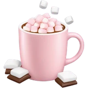 Light Pink mug of hot chocolate with marshmallows  sticker