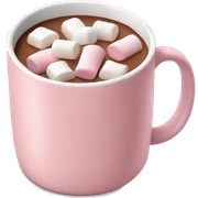 Light Pink mug of hot chocolate with marshmallows  sticker