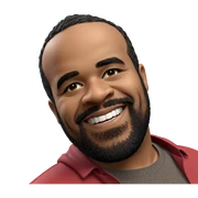happy boy with beard indoors sticker