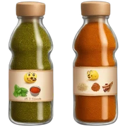 3 glasses bottle with kebap spices  sticker