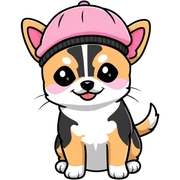 Black and white Chihuahua wearing pink beret sticker