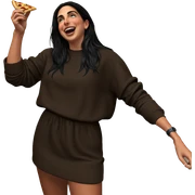 girl enjoying pizza indoors sticker