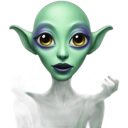alien doing makeup sticker