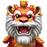 a lion dancing sticker