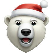 Polar bear with a Santa hat on sticker