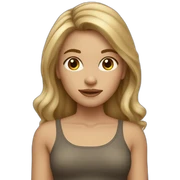Medium lenght Dirty blonde hair girl with brown eyes  sticker